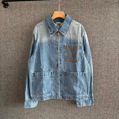 250325 New denim long-sleeved coat with lapels