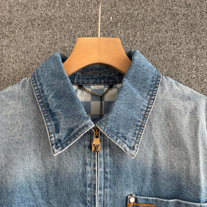 250325 New denim long-sleeved coat with lapels