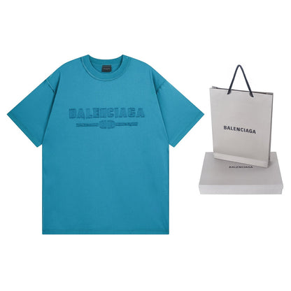 250325 New applique embroidered wash short sleeve T-shirt