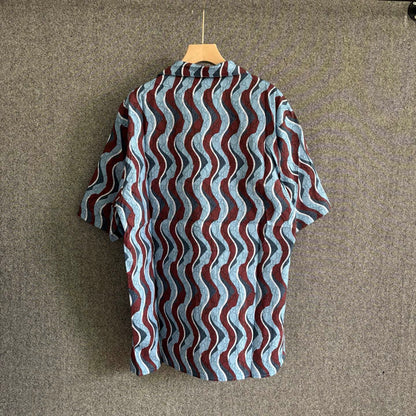 250325 New casual wave ripple shirt