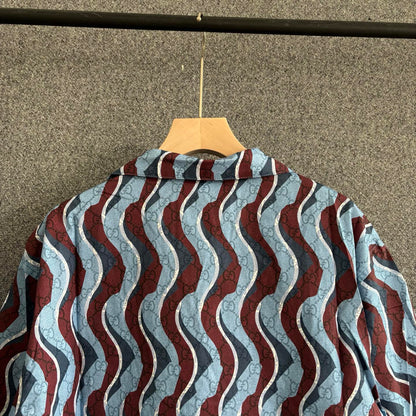 250325 New casual wave ripple shirt