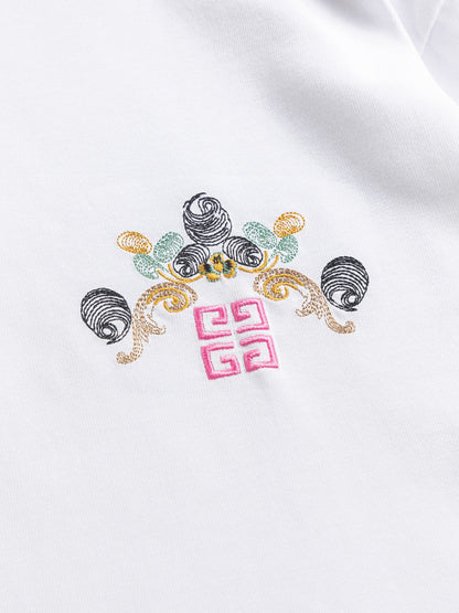 250325 New high quality three color embroidered T-shirt
