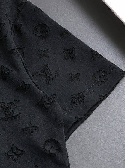 250325 New high quality covered with cut-and-burn monogram T-shirts