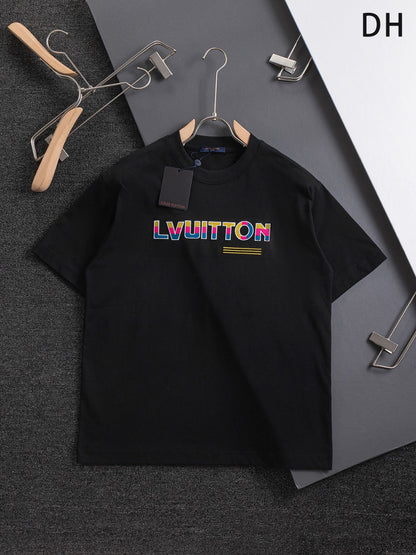 250325 New high quality three color three-dimensional letter embroidery T-shirt