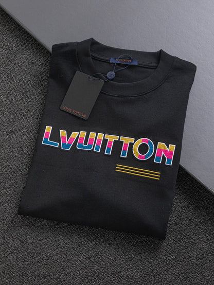 250325 New high quality three color three-dimensional letter embroidery T-shirt