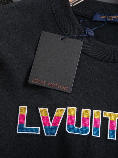 250325 New high quality three color three-dimensional letter embroidery T-shirt