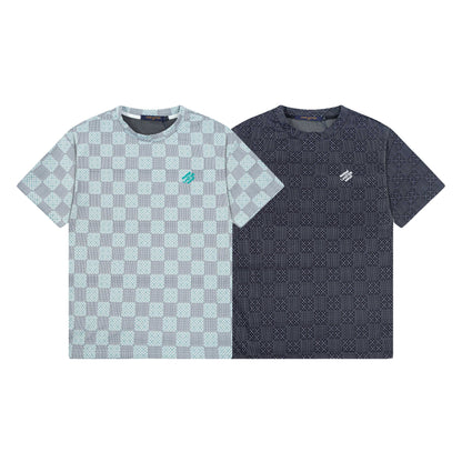 250404 New high-quality checkered style T-shirt