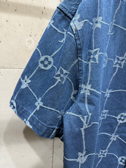 250404 New high-quality blue letter embroidered denim suit