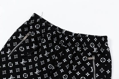 250408 New high-quality jacquard fabric full-print knitted shorts