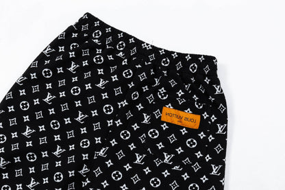 250408 New high-quality jacquard fabric full-print knitted shorts