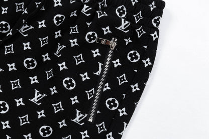 250408 New high-quality jacquard fabric full-print knitted shorts