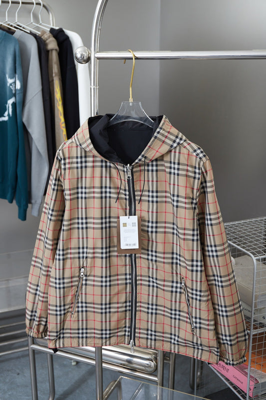 250408 New high-quality double-sided checkered jacket