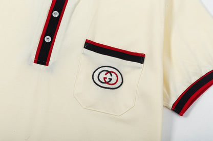 250408 New high-quality letter webbing with a color-matched collar POLO