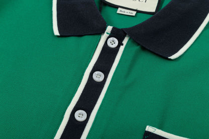 250408 New high-quality letter webbing with a color-matched collar POLO