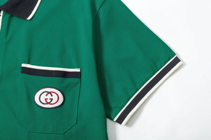 250408 New high-quality letter webbing with a color-matched collar POLO