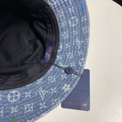 250527  New full-print denim fisherman's hat