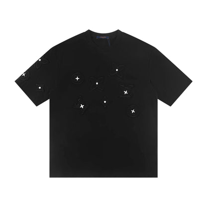 250614 New high-quality embroidered patch T-shirt