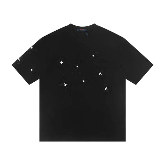 250614 New high-quality embroidered patch T-shirt