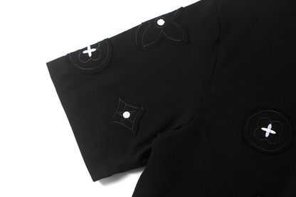250614 New high-quality embroidered patch T-shirt