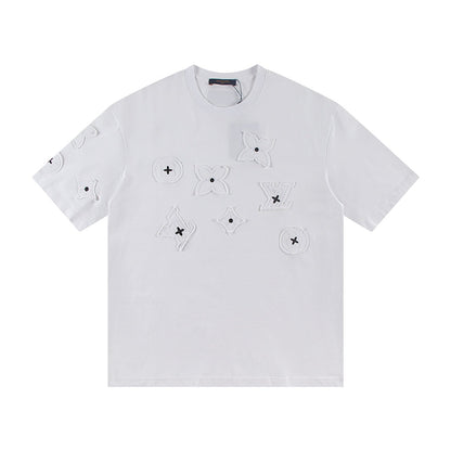 250614 New high-quality embroidered patch T-shirt