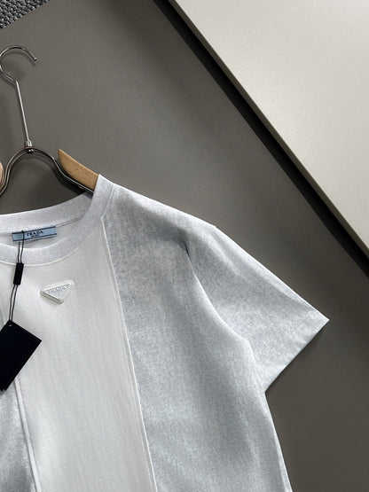 250614 New high-quality embroidered patchwork T-shirt