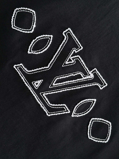 250614 New high-quality embroidered patchwork T-shirt