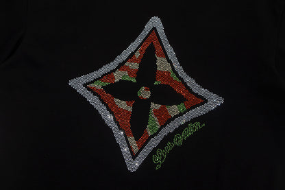 250617 New high-quality, distinctive sequined embroidered T-shirt