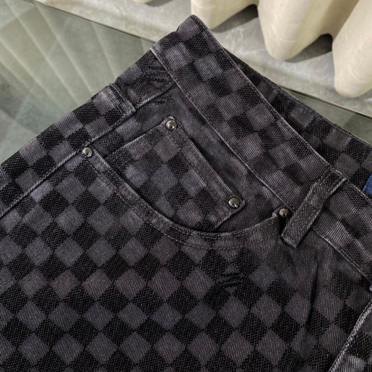 250617 New high-quality checkered jeans