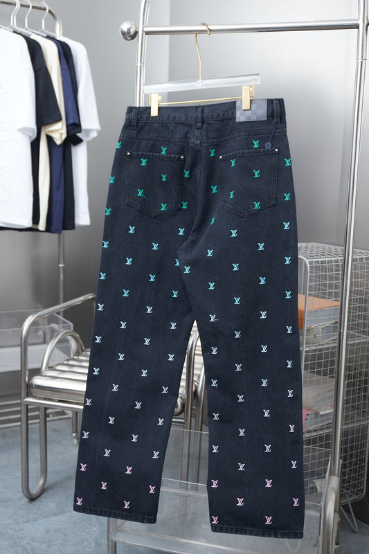250617 New high-quality full-print skate jeans