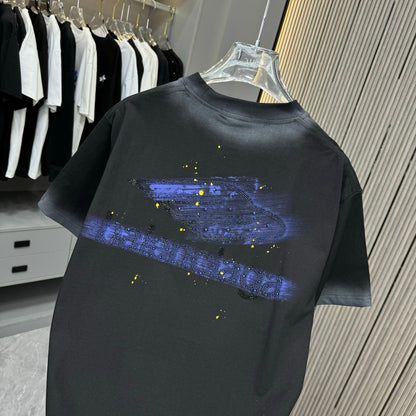250617 New high-quality, heavily crafted, aged, washed and printed T-shirt