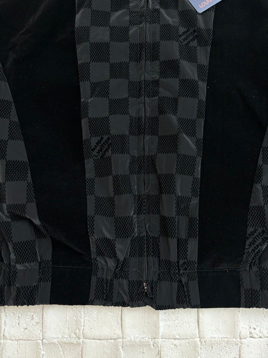 250617 New checkerboard letter velvet jacquard coat