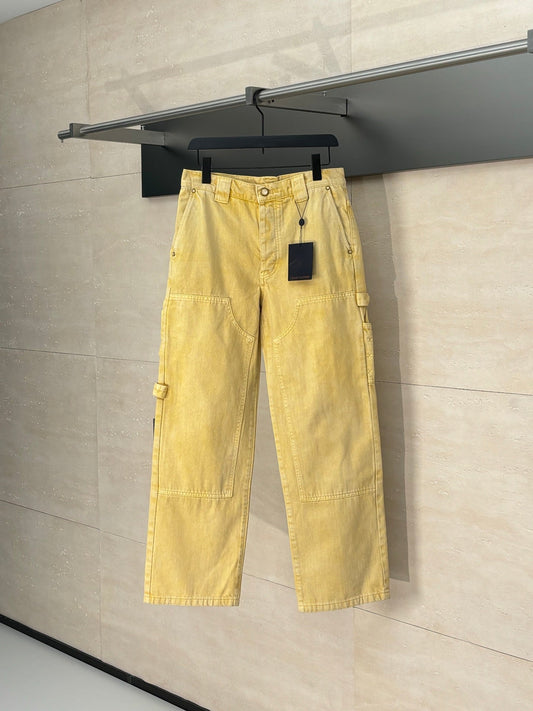250722 New high-quality dyed denim logging pants