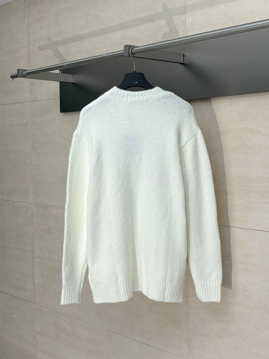 250722 New high-quality embroidered pearl logo knitted sweater