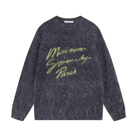 250729 A new high-quality illuminated signature logo jacquard round-neck sweater