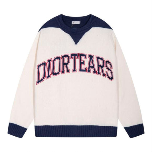 250729 New high-quality letter-embroidered round-neck woolen sweater