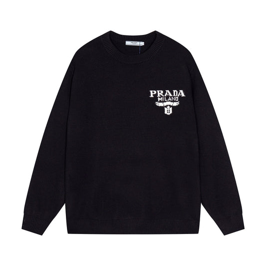 250729 New high-quality letter jacquard round-neck sweater
