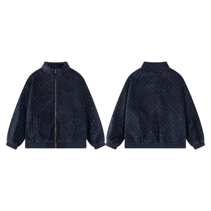 250729 New top-quality dark-patterned letter jacquard custom fine imitation wool coat
