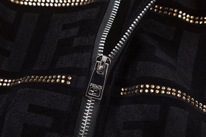 250729 New top-quality sequined velvet baseball jacket