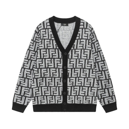 250808 New high-quality jacquard full-print cardigan sweater