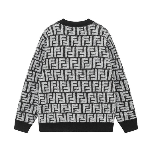 250808 New high-quality jacquard full-print cardigan sweater