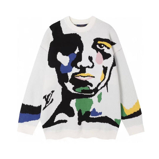 250808 New high-quality jacquard round-neck pullover sweater