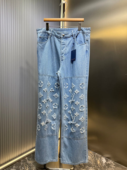 250808 New high-quality washed ripped jeans