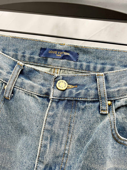 250813 New high-quality embossed loose straight-leg workwear jeans
