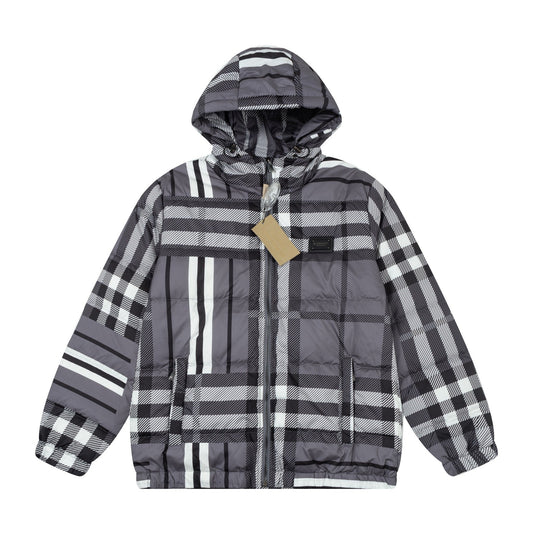 250813 New high-quality classic checkered soft and warm down jacket
