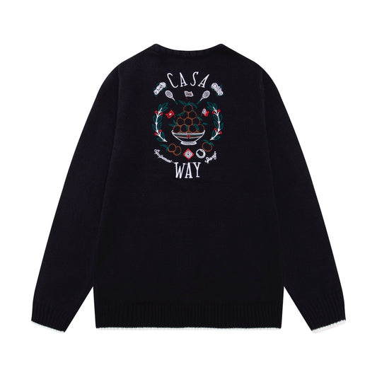 250813 A new high-quality two-color long-sleeved knitted coat