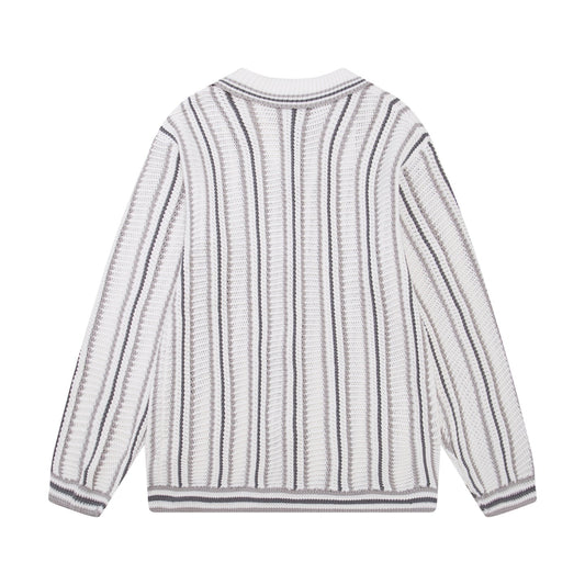 250813 A new high-quality two-color long-sleeved knitted coat