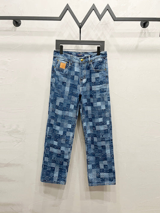 250813 New top-quality heavy-duty checkered jeans