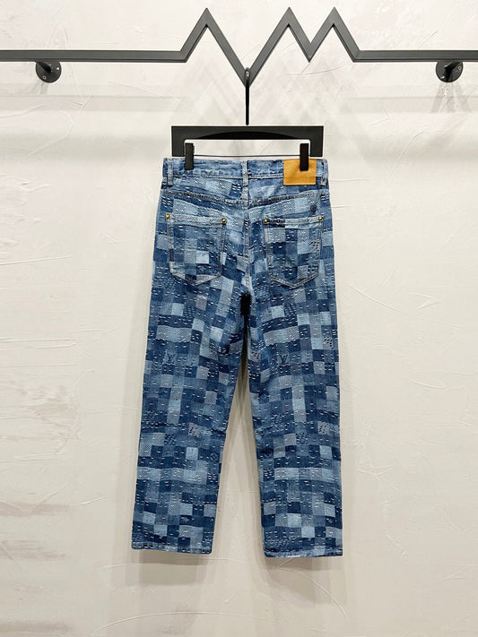 250813 New top-quality heavy-duty checkered jeans