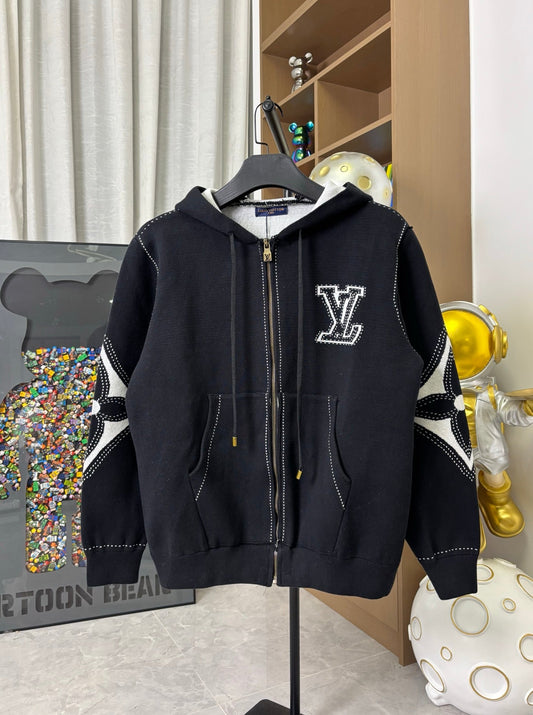 250813 New high-quality wool zipper hooded jacket