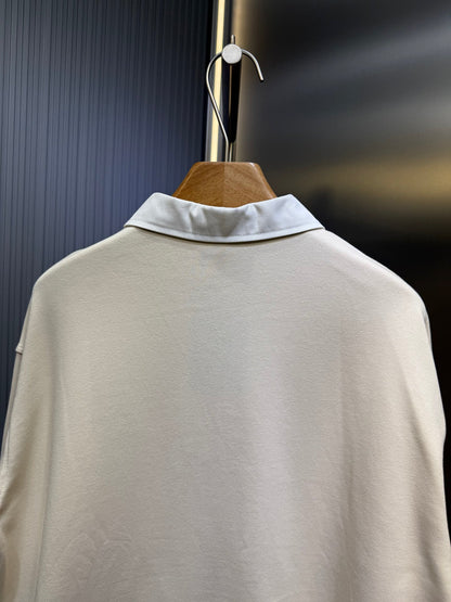 250813 New high-quality POLO sweatshirt with checkered embroidery zipper